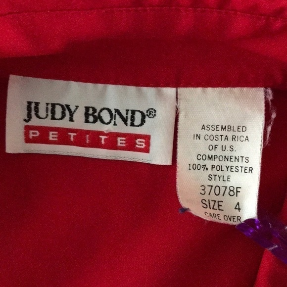 JUDY BOND RED LONG SLEEVED PUFFY BLOUSE SIZE 4 VINTAGE - Picture 7 of 8